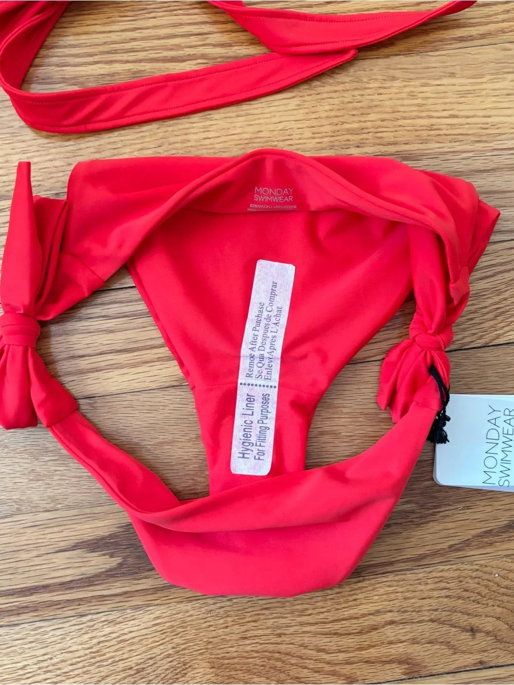 Monday Swimwear NWT Two Piece Bikini Set Chili Pepper Tie Front Top Red